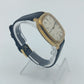 Rechteckige Armbanduhr Timex Quartz in Gold mit Lederarmband