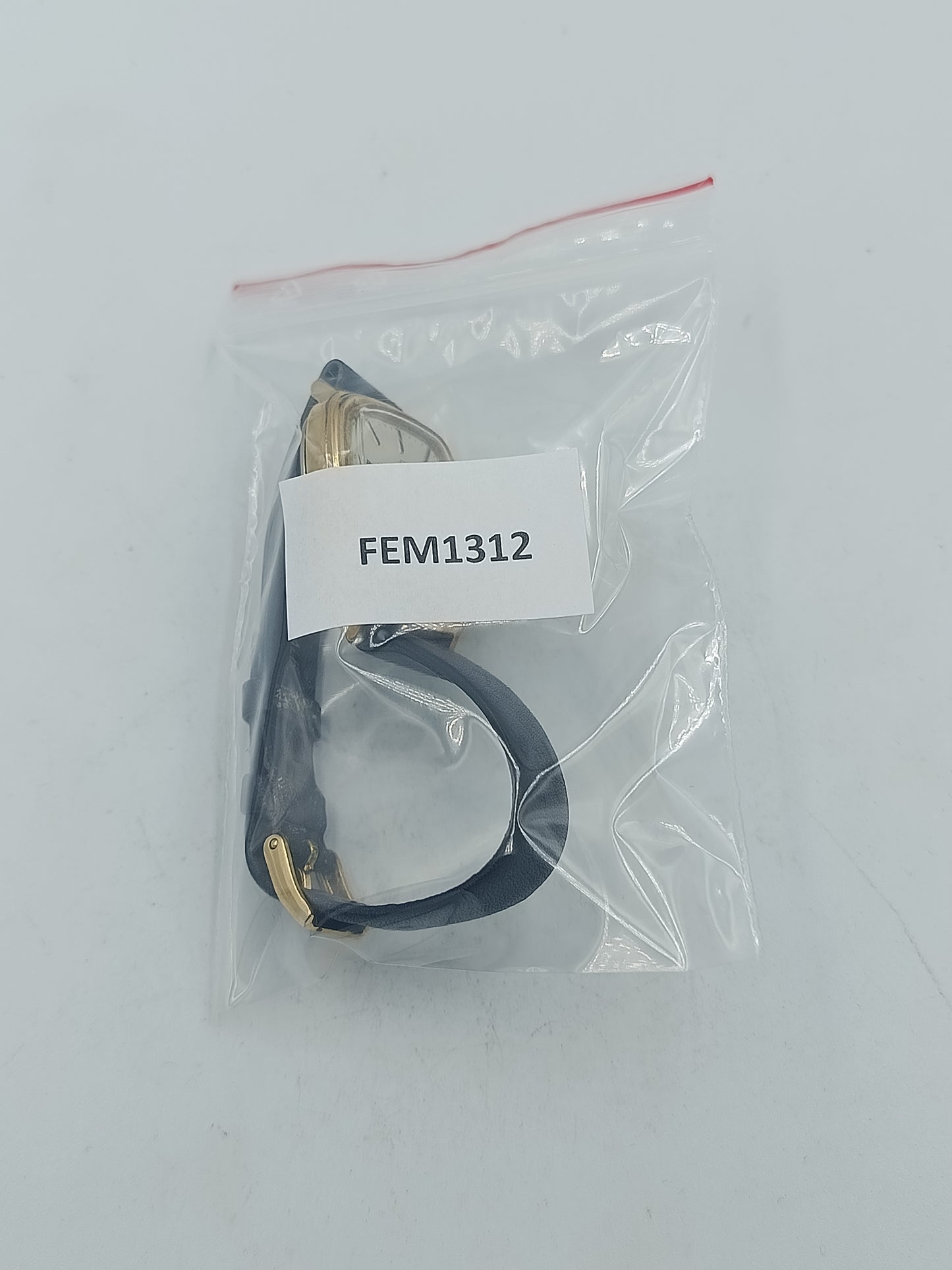 Rechteckige Armbanduhr Timex Quartz in Gold mit Lederarmband