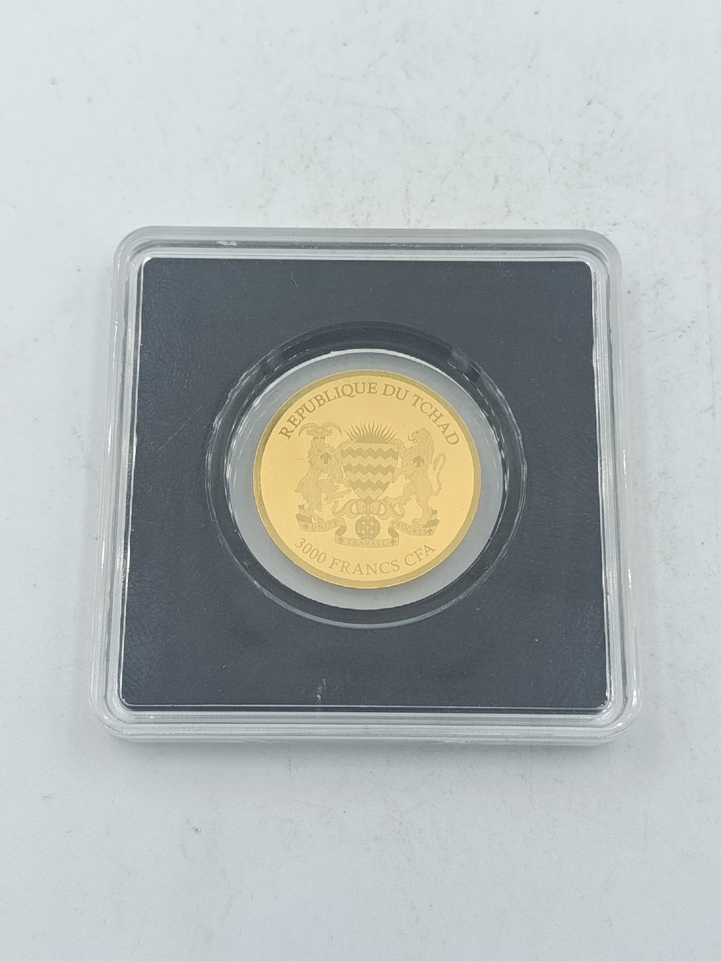 Gedenk Goldmünze Republik Tschad 3000 Francs CFA Pflege Motiv in Schutzkapsel
