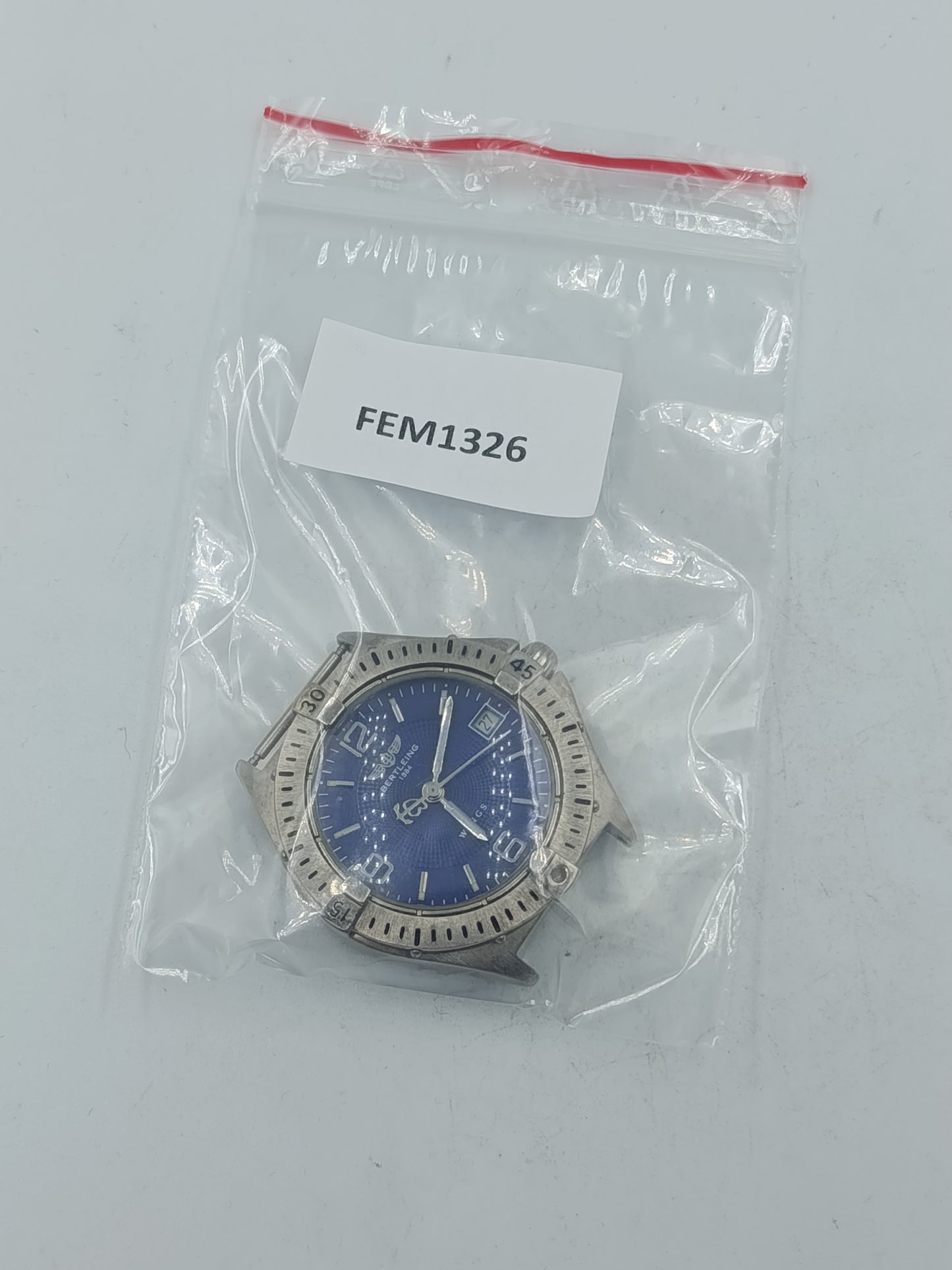 Analoge Automatik Armbanduhr  Stil mit blauem Zifferblatt und Sichtboden defekt