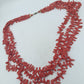 Mehrreihige Korallenkette rot naturbelassen mit Karabinerverschluss