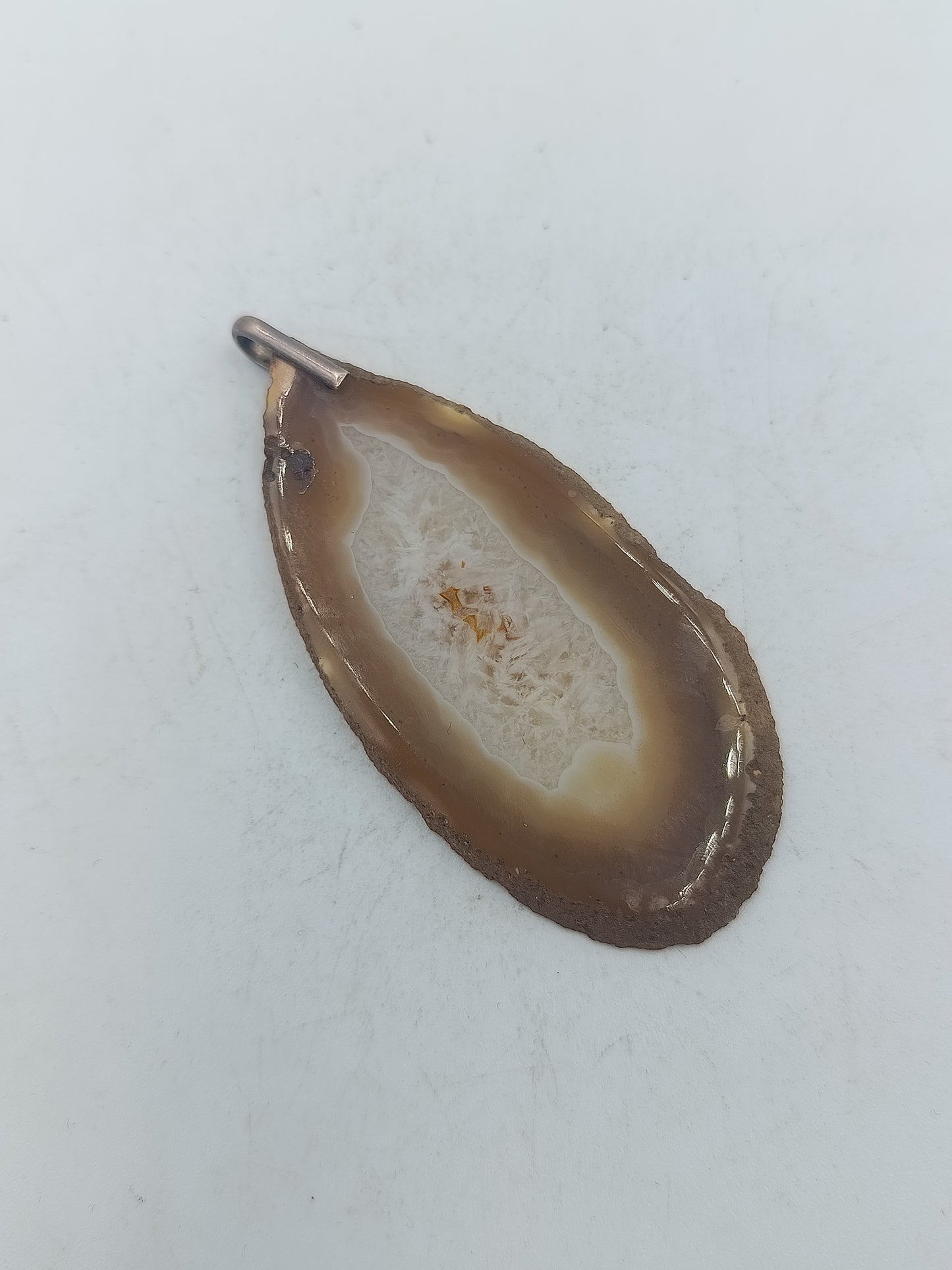 Natur Achat Scheiben Anhänger mit Bohrung in organischer Form