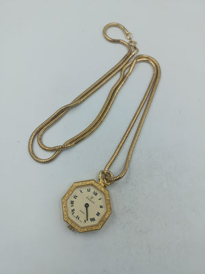 Analoge Halsuhr im Vintage Stil mit vergoldetem Gehäuse