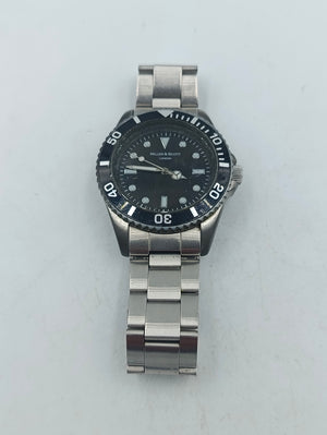 Analoge Armbanduhr Miller Scott mit schwarzem Zifferblatt