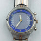 Geneva Armbanduhr mit blauem Zifferblatt und massivem Metallarmband im klassischen Stil