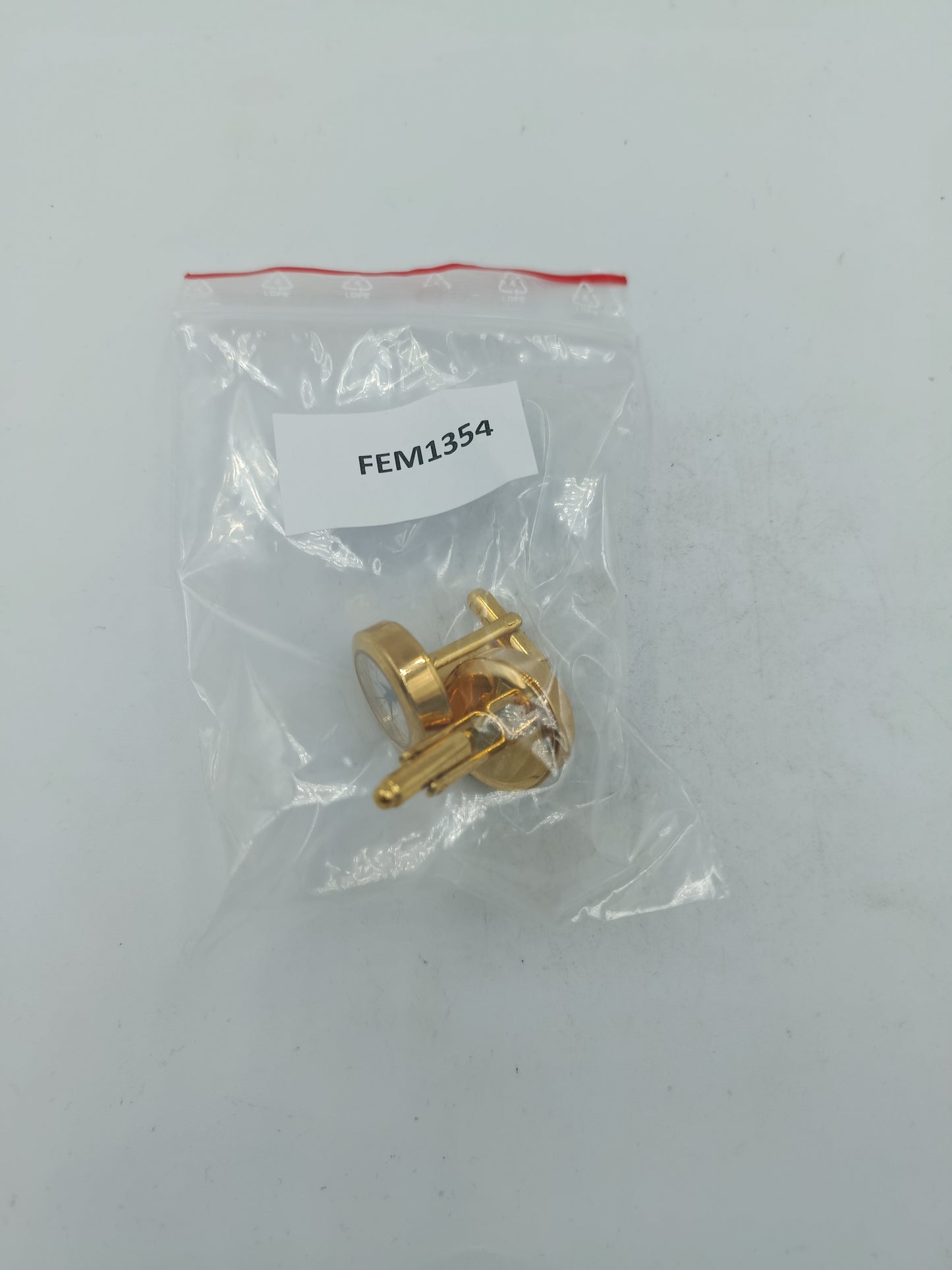 Runde Manschettenknöpfe mit integrierter Uhr in goldfarbener eleganter Ausführung