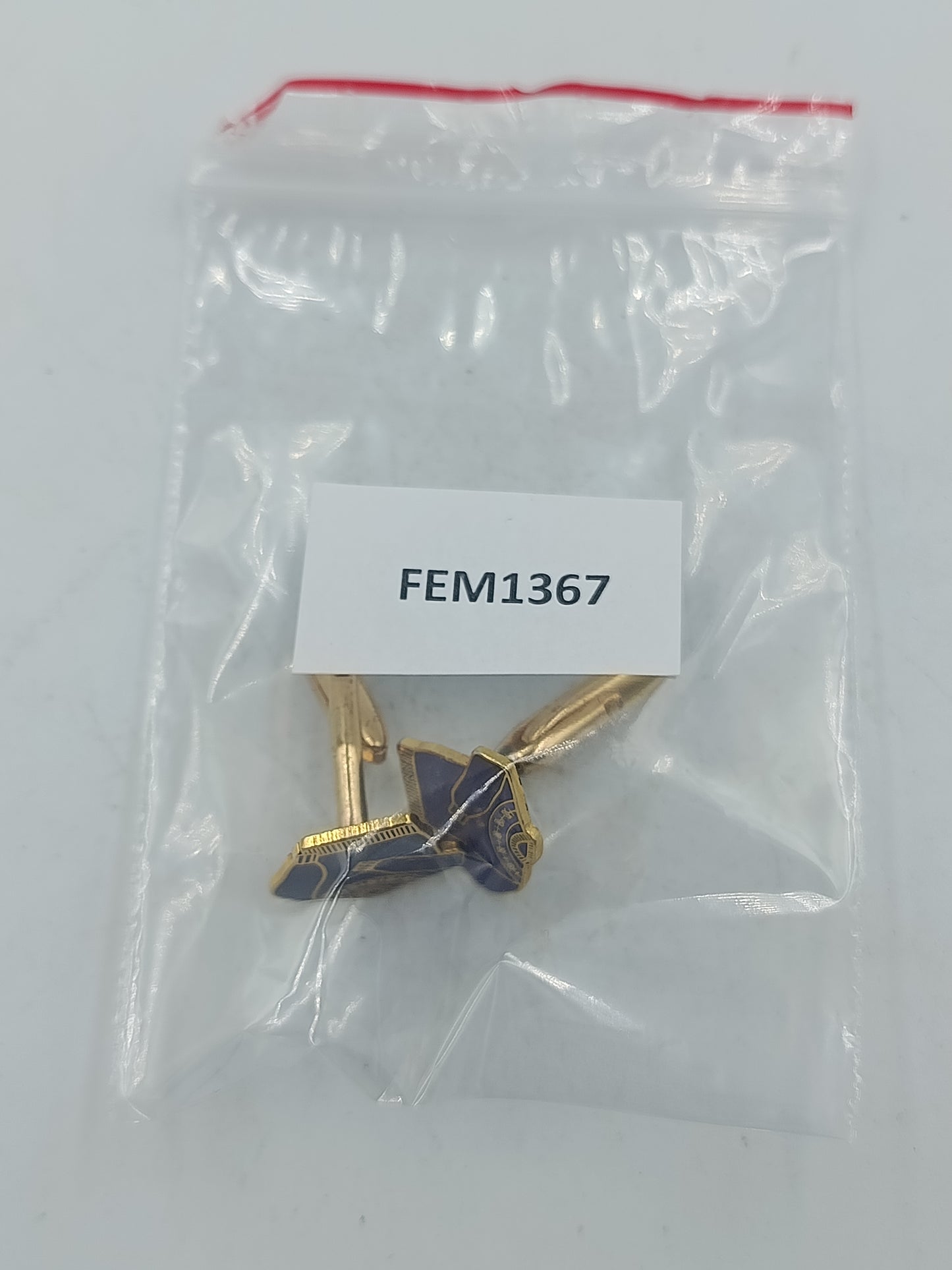 Pullover Manschettenknöpfe in goldfarbener Optik mit dunkelblauer Emaille