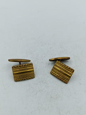 Klassische Manschettenknöpfe goldfarben mit strukturierter Oberfläche