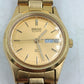 Seiko Quartz Armbanduhr goldfarben mit Datumsanzeige
