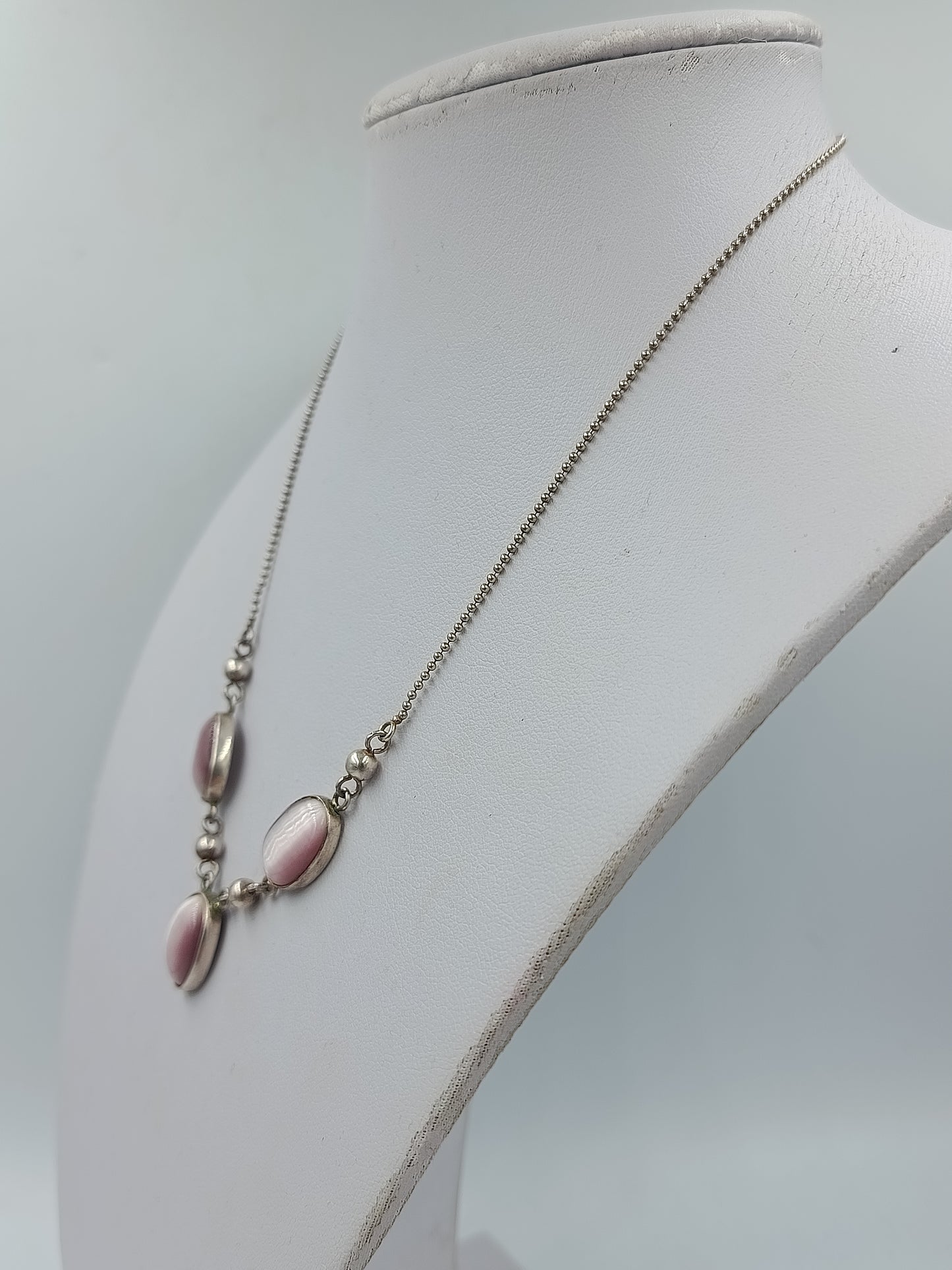 925 Silber Schmuckset mit Kette und Armband in zartem Rosa elegant und zeitlos