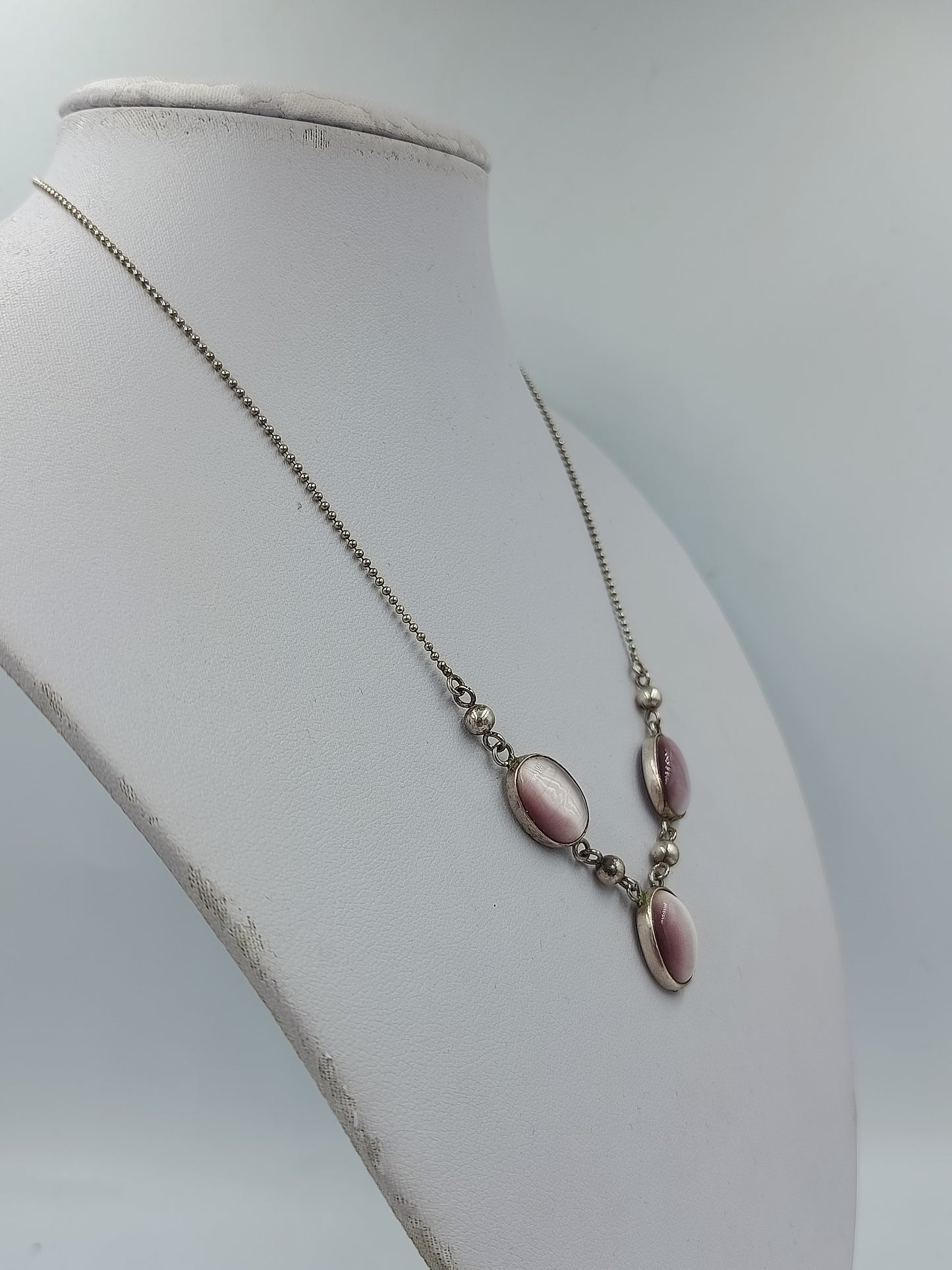 925 Silber Schmuckset mit Kette und Armband in zartem Rosa elegant und zeitlos