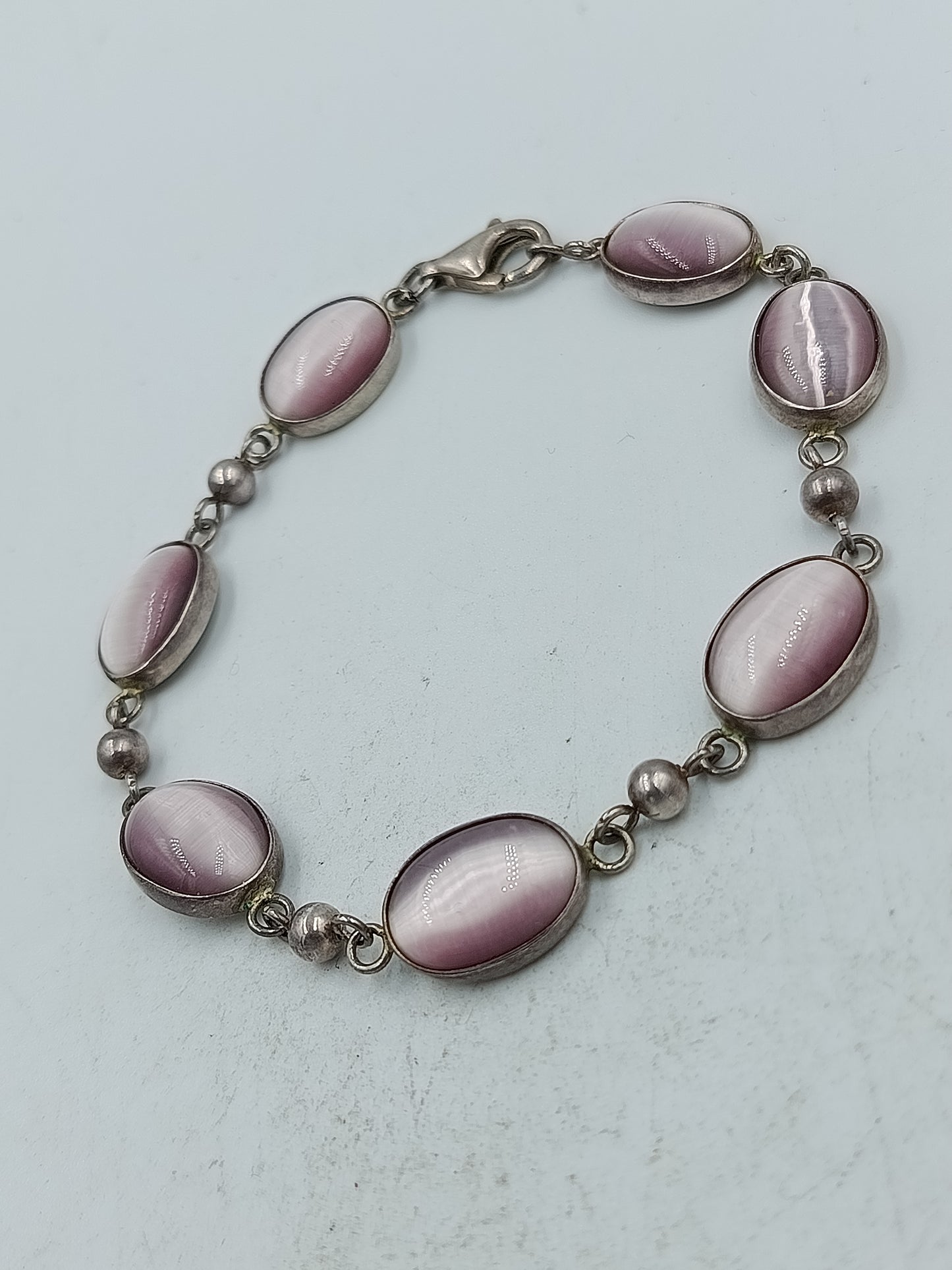 925 Silber Schmuckset mit Kette und Armband in zartem Rosa elegant und zeitlos