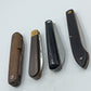 Klappmesser Set aus verschiedenen Taschenmessern mit Holz und Kunststoffgriffen