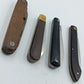 Klappmesser Set aus verschiedenen Taschenmessern mit Holz und Kunststoffgriffen