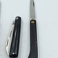 Klappmesser Set aus verschiedenen Taschenmessern mit Holz und Kunststoffgriffen