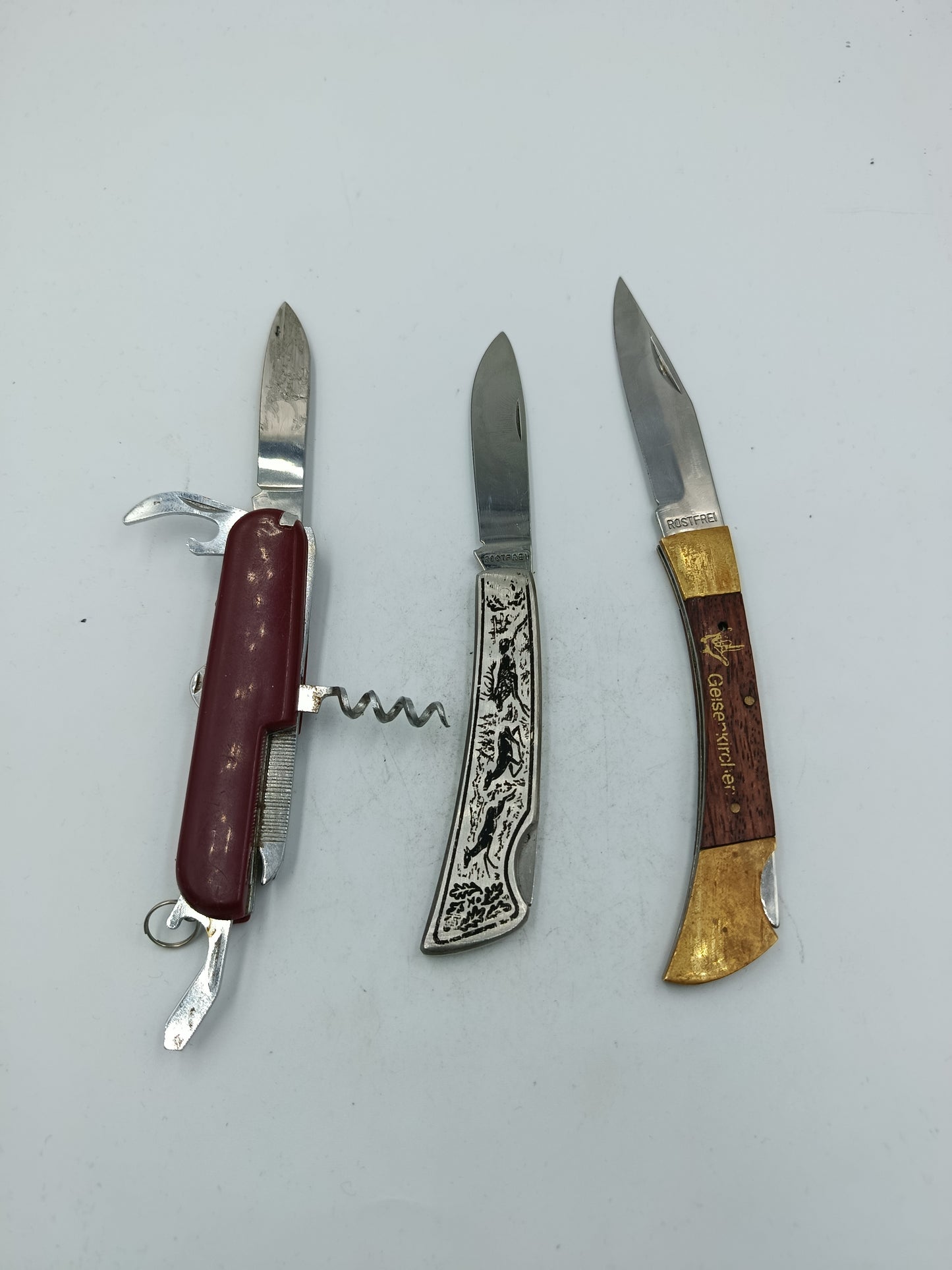 Klappmesser Set mit drei unterschiedlichen Taschenmessern für Sammlung und Alltag
