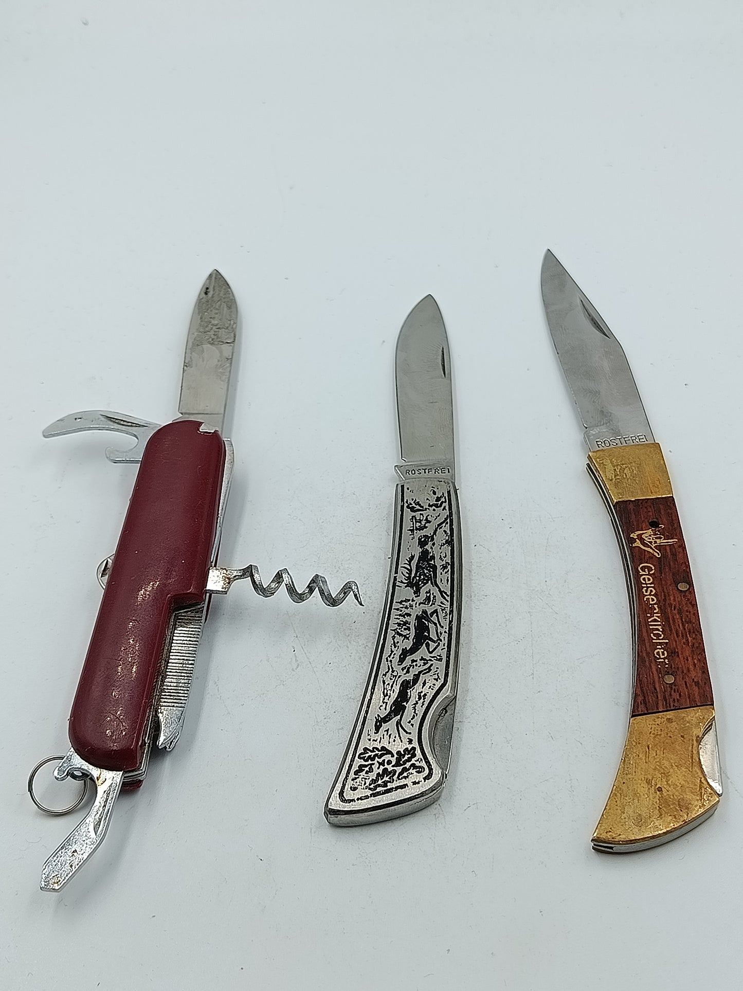 Klappmesser Set mit drei unterschiedlichen Taschenmessern für Sammlung und Alltag