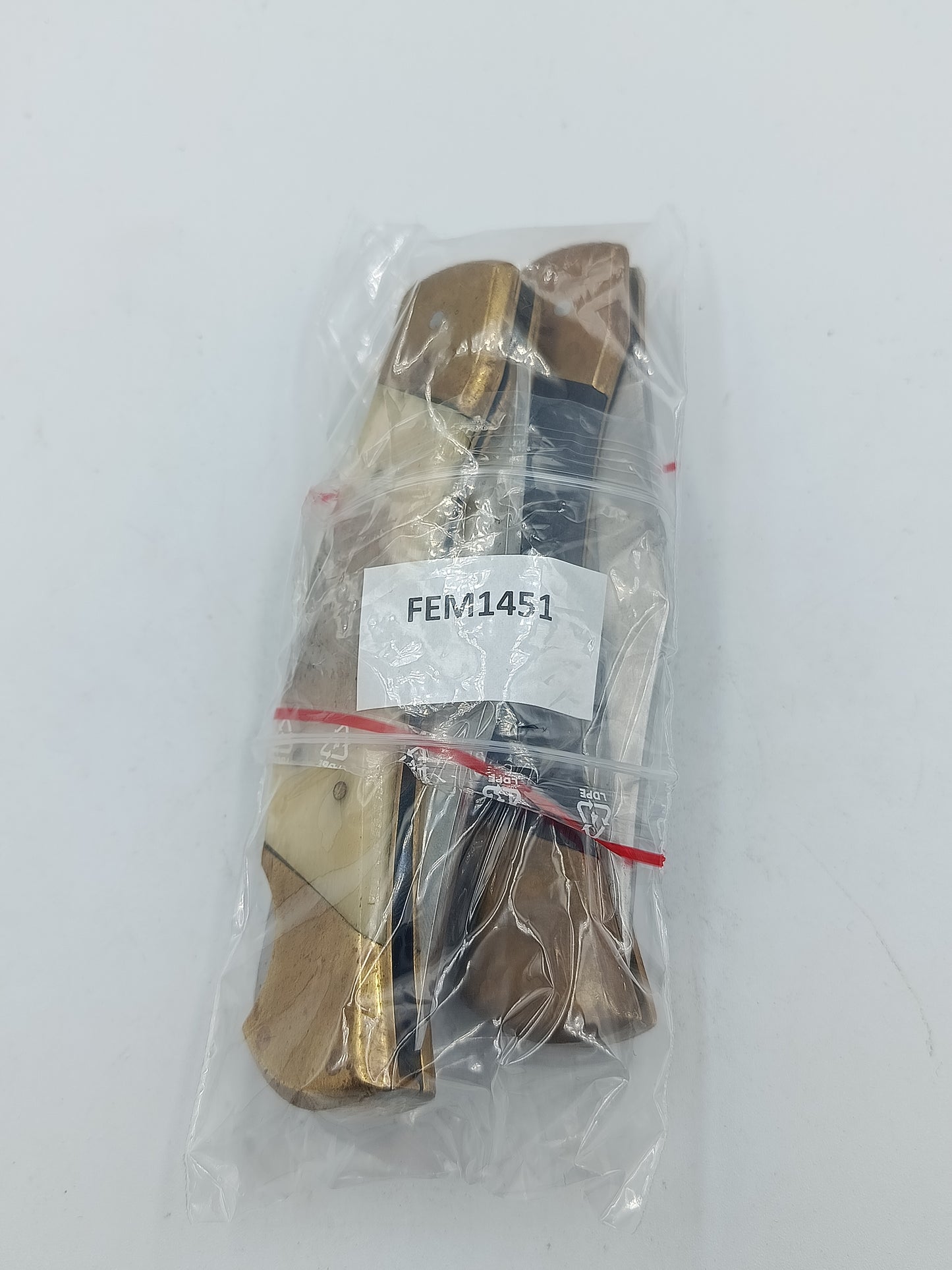 Zwei klassische Taschenmesser im Set mit Messingbeschlägen und Holz-/Knochengriffen