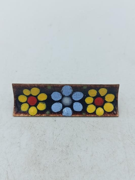 Emaille Blumen Brosche im Vintage Stil Farbenfrohes florales Design