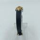Goldfarbene Armbanduhr mit schwarzem Lederband Seiko Quartz