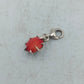Silber Charm Anhänger mit rotem Stein und sicherem Karabinerverschluss