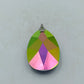 Großer Tropfen Anhänger mit facettiertem Multicolor Kristall in intensiven Farben