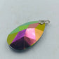 Großer Tropfen Anhänger mit facettiertem Multicolor Kristall in intensiven Farben