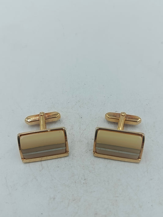 Elegante Manschettenknöpfe in Goldoptik mit rechteckigem Einsatz