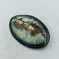Handbemalte Vintage Brosche mit winterlicher Kutschenszene
