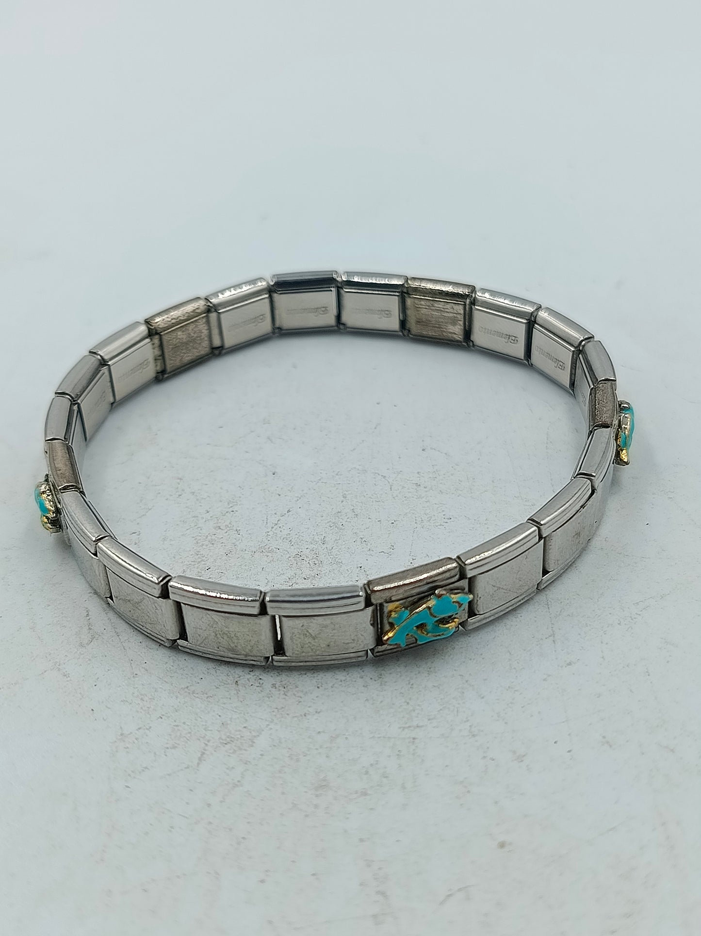 Elegantes Edelstahl Armband Elemento mit türkisfarbenen Akzenten