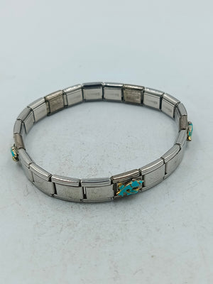 Elegantes Edelstahl Armband Elemento mit türkisfarbenen Akzenten
