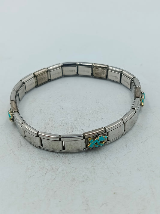Elegantes Edelstahl Armband Elemento mit türkisfarbenen Akzenten