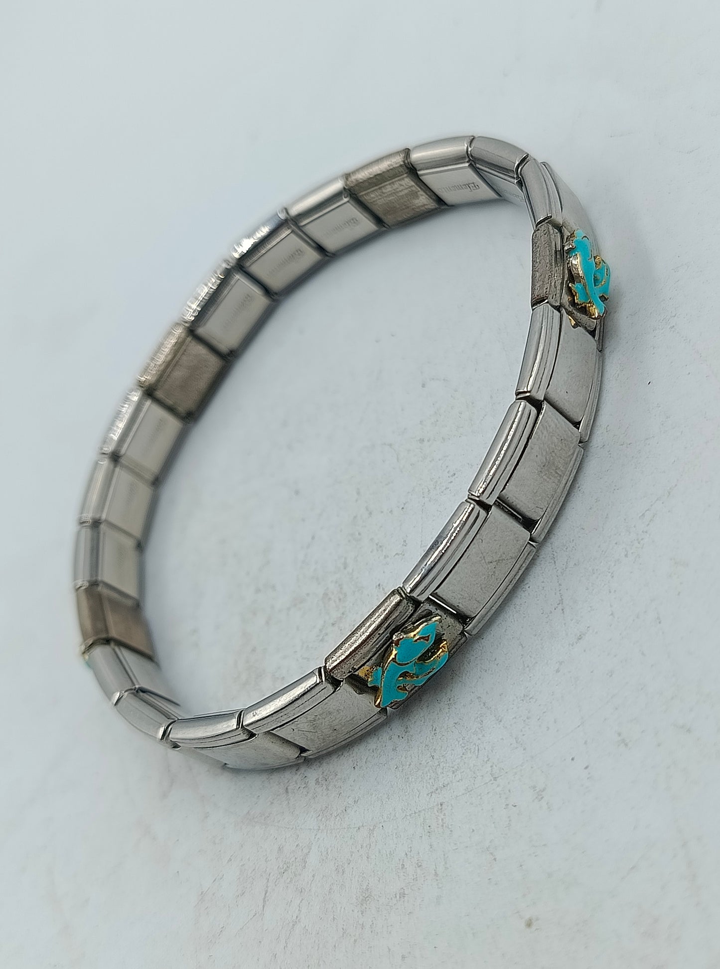 Elegantes Edelstahl Armband Elemento mit türkisfarbenen Akzenten