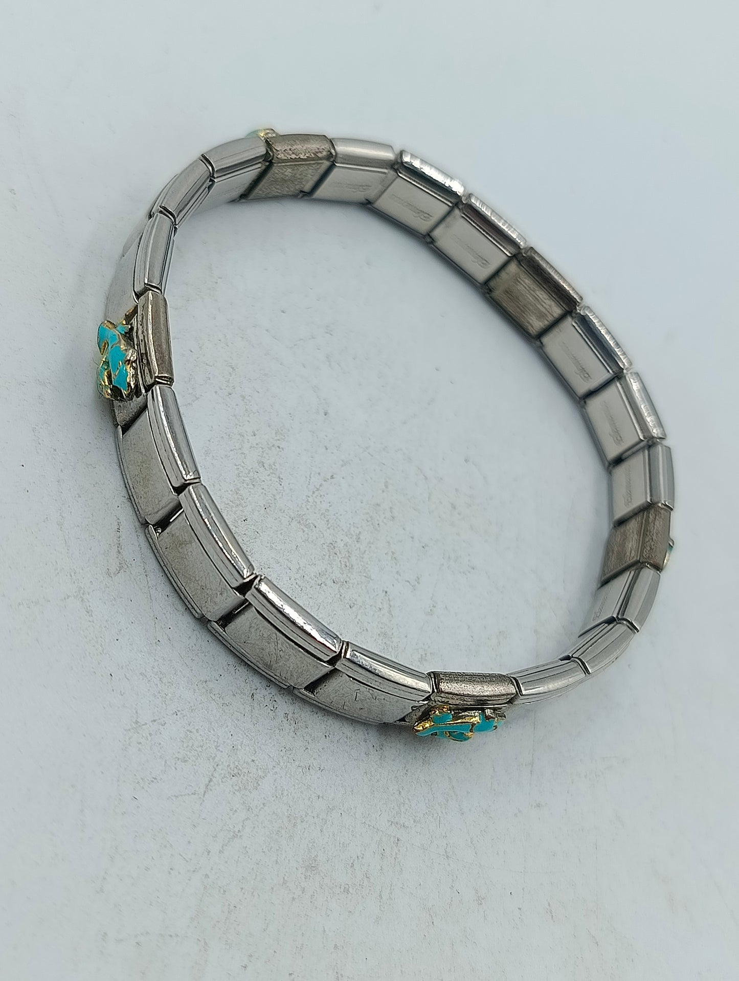 Elegantes Edelstahl Armband Elemento mit türkisfarbenen Akzenten