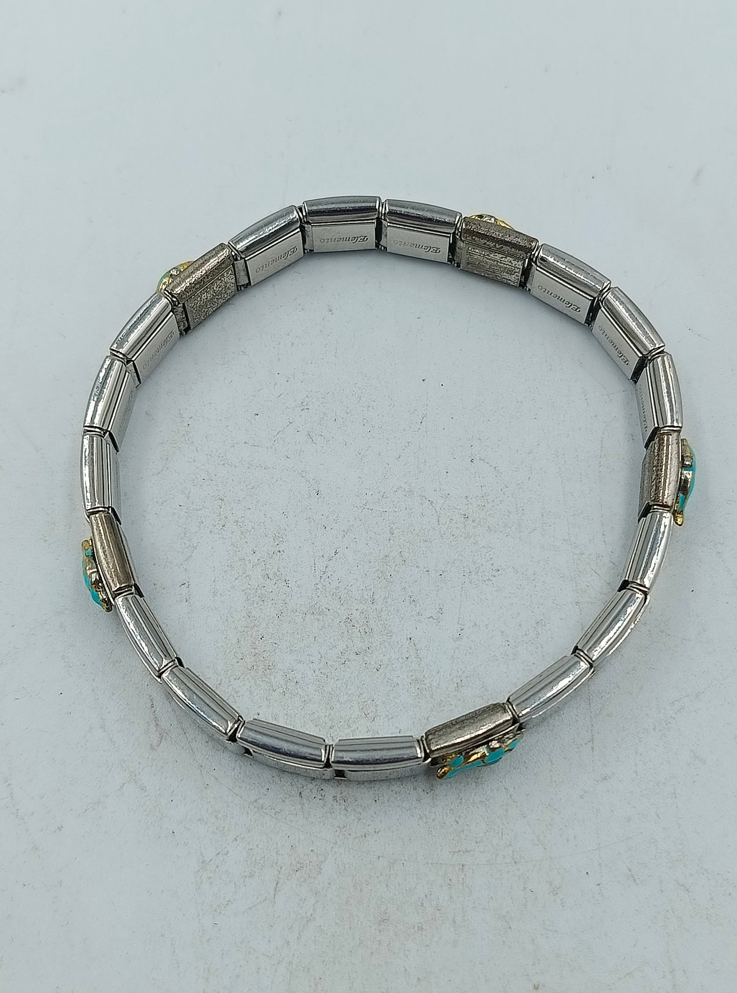 Elegantes Edelstahl Armband Elemento mit türkisfarbenen Akzenten