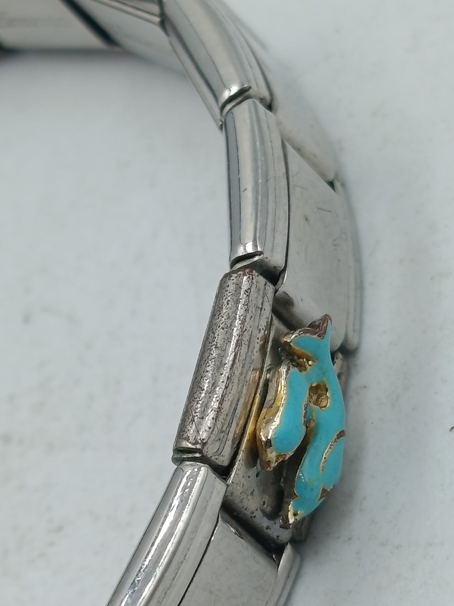 Elegantes Edelstahl Armband Elemento mit türkisfarbenen Akzenten