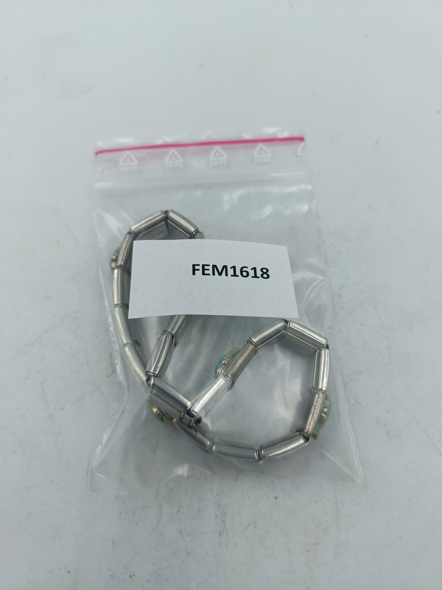 Elegantes Edelstahl Armband Elemento mit türkisfarbenen Akzenten