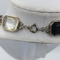 Elegante Gliederkette mit schwarzen und klaren Schmucksteinen