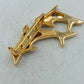 Goldfarbene Brosche mit zwei springenden Delfinen in elegantem maritimem Design
