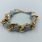 Statement-Band: Gold-Kettenglieder & Silber-Textil