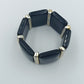 Elastisches Armband: Dunkelblau & Silberglieder