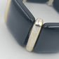 Elastisches Armband: Dunkelblau & Silberglieder