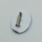 Vintage Brosche oval Keramikoptik marmoriert abstraktes Design