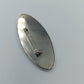 Vintage Brosche oval Silberfarben mit rotem Stoffeinsatz elegantes Design