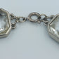 Vintage-Armband Silberoptik: Glassteine Blau & Klar