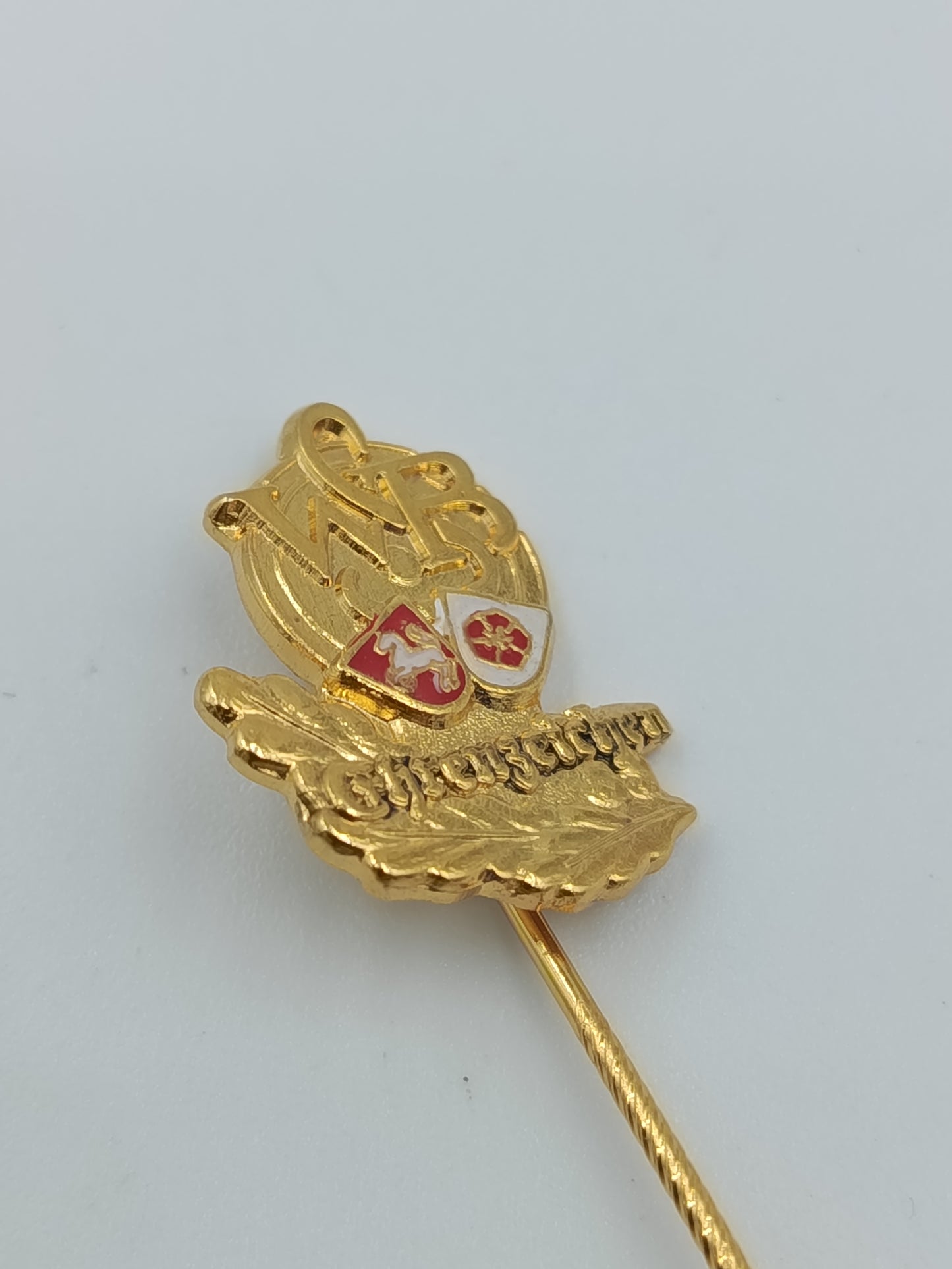 Vintage Anstecknadel vergoldet 925 Silber mit Wappenmotiv Niedersachsen