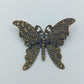 Vintage Schmetterling Brosche in antiker Bronzeoptik mit Ornamentprägung