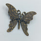 Vintage Schmetterling Brosche in antiker Bronzeoptik mit Ornamentprägung