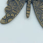 Vintage Schmetterling Brosche in antiker Bronzeoptik mit Ornamentprägung
