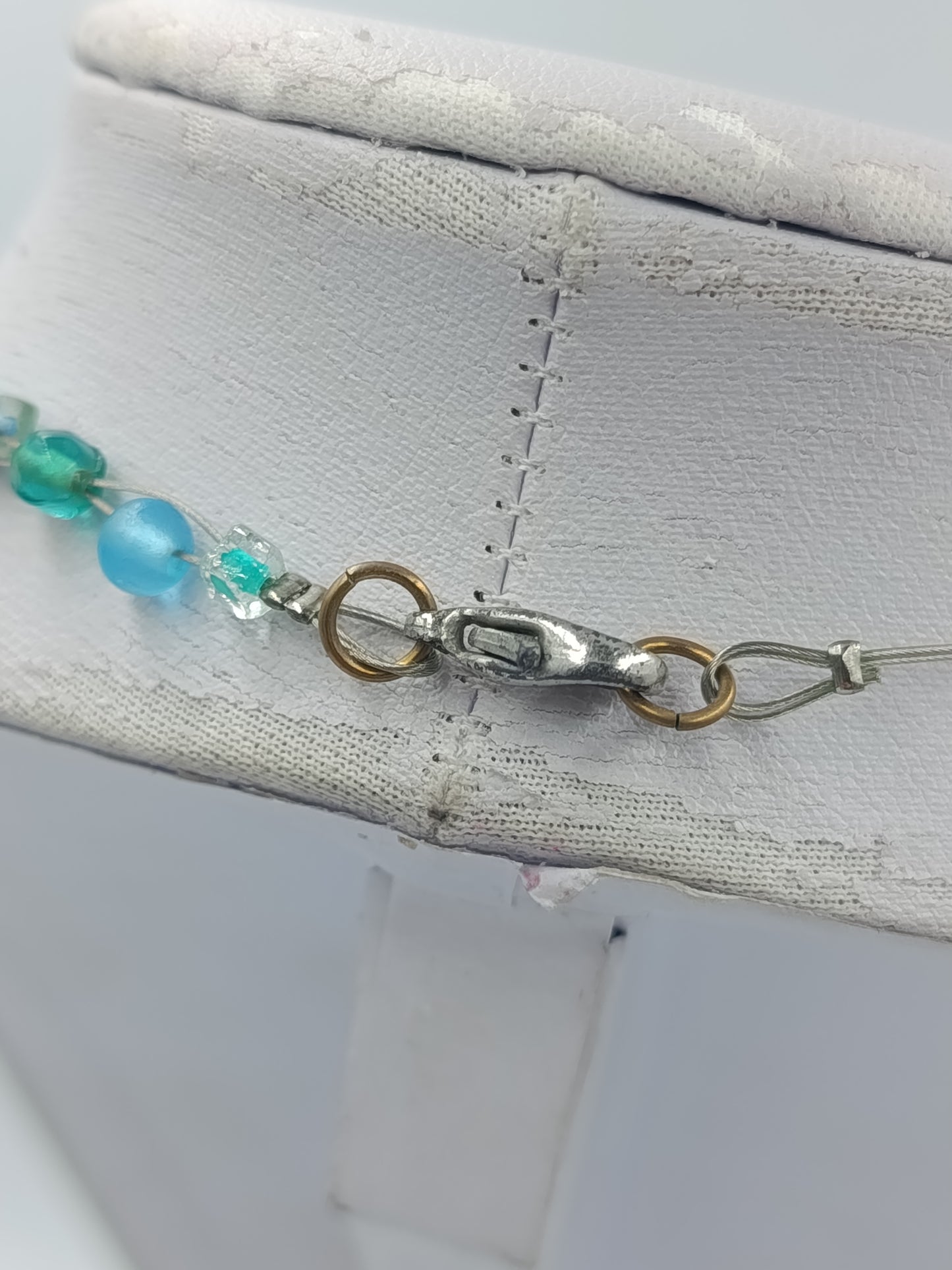 Vintage Glasperlenkette: Blau-Grün & vielseitig